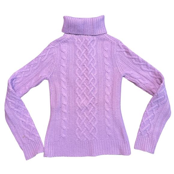 VTG Moda International Lavender Lambswool Angora Blend Turtleneck Sweater Sz XS - Picture 2 of 4